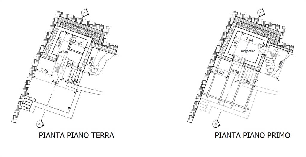 Rustico casale a Vernazza con 2 locali di 18 m2 - PLANIMETRIA